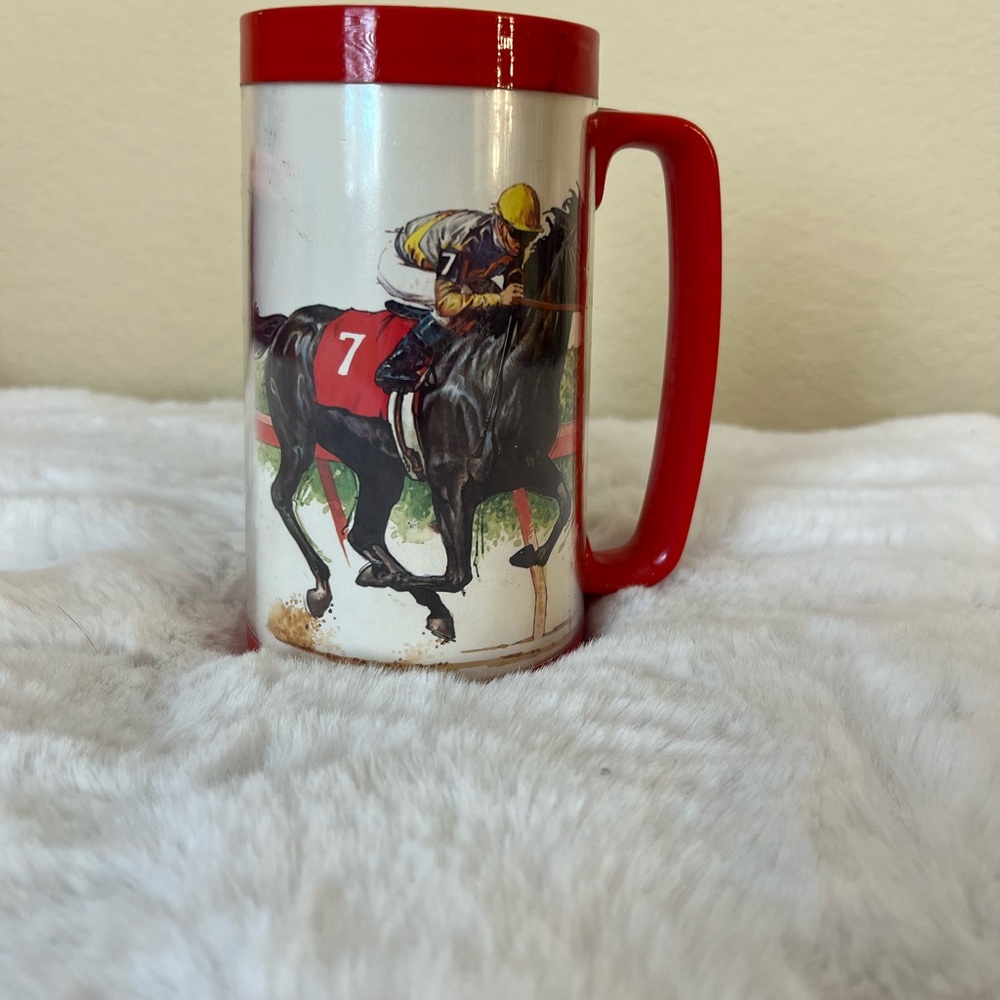 1990s vintage horse racing coffee mug - home Budweiser 1990 oktoberfest